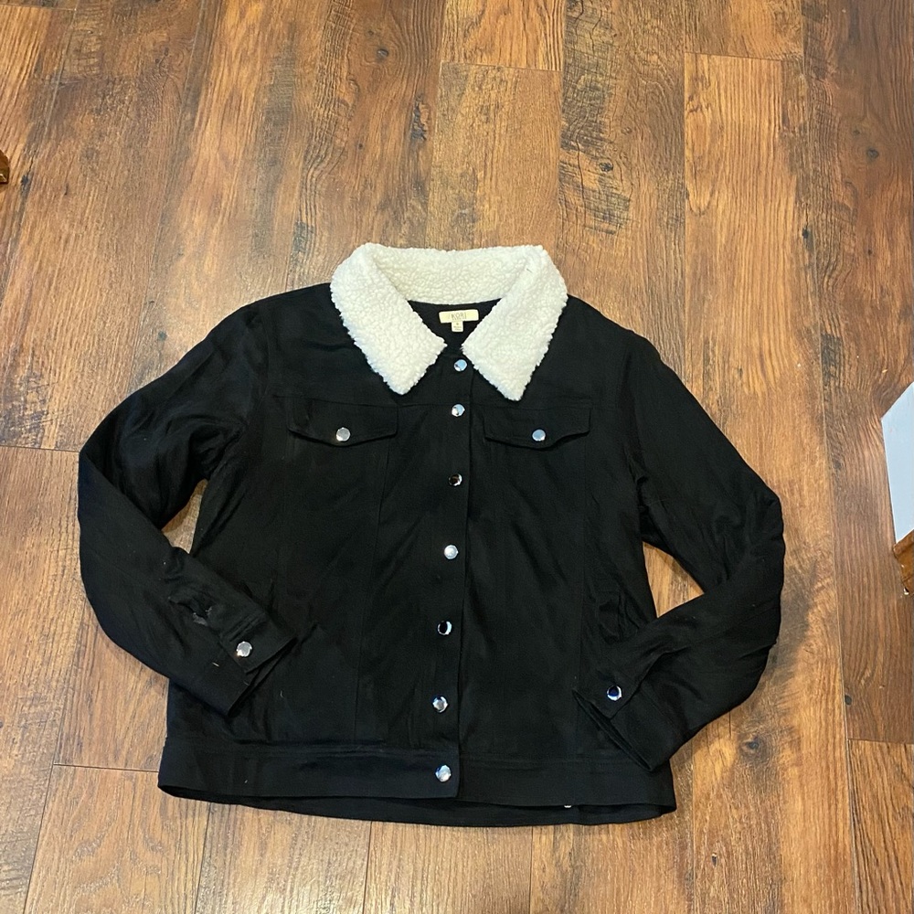 NWOT Kori Black Jacket with Cream Collar NWOT